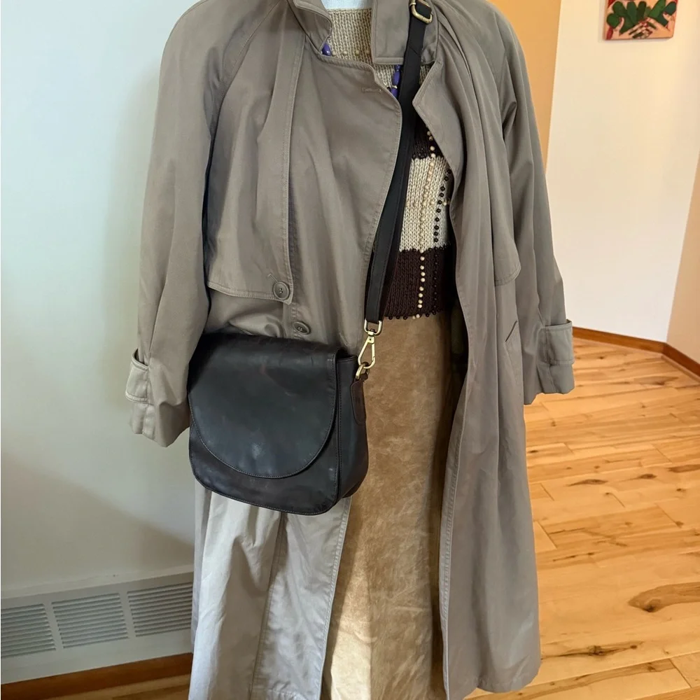 Chocolate Brown and Cream Striped Sweater w tiny wooden beads- Vintage Nannell - Picture 10 of 15
